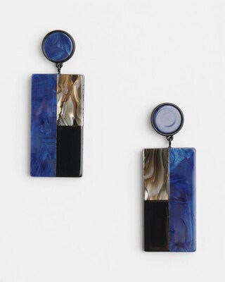 No Droop™ Blue Marble Resin Drop Earrings
