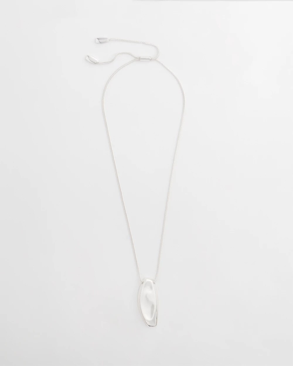 Adjustable Silver-Tone Pendant Necklace