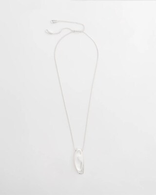 Adjustable Silver-Tone Pendant Necklace