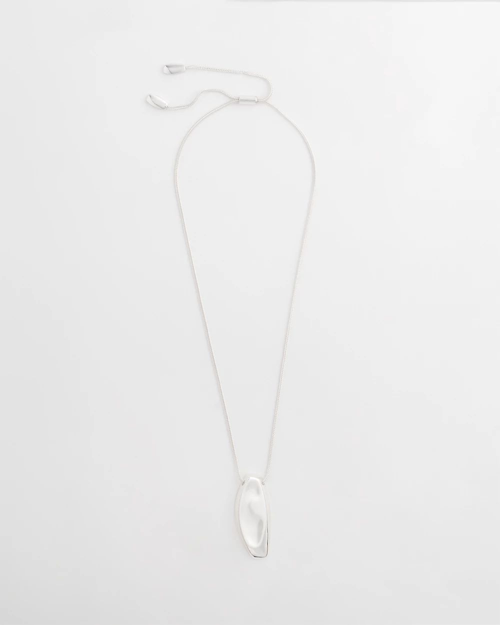 Adjustable Silver-Tone Pendant Necklace