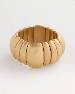 Goldtone Stretch Cuff Bracelet click to view larger image.
