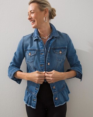 Indigo Peplum Denim Jacket