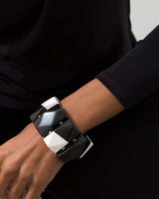 Black and White Stretch Bracelet