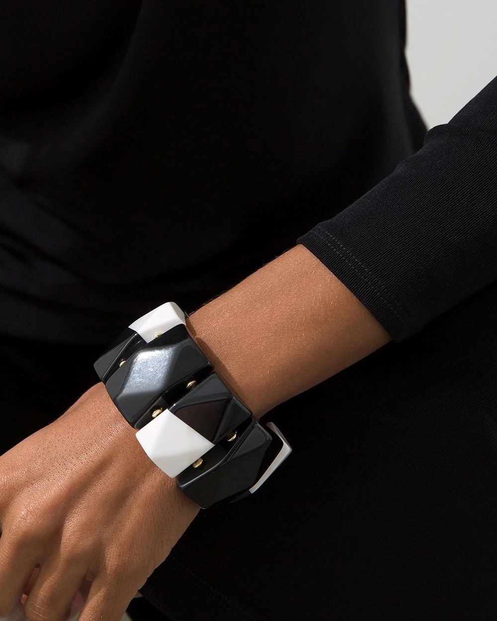 Black and White Stretch Bracelet