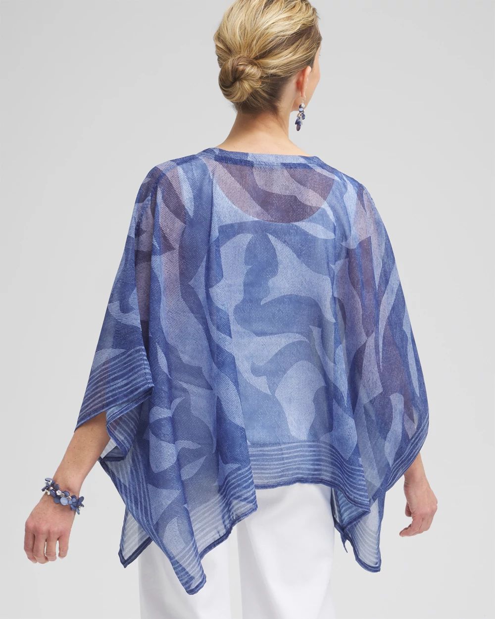 Chiffon Cool Abstract Poncho