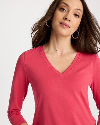 Cotton Stretch 3/4 Sleeve Tee click to view larger image.