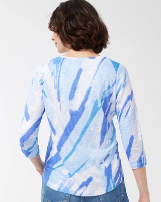 Linen Brushstroke 3/4 Sleeve Tee