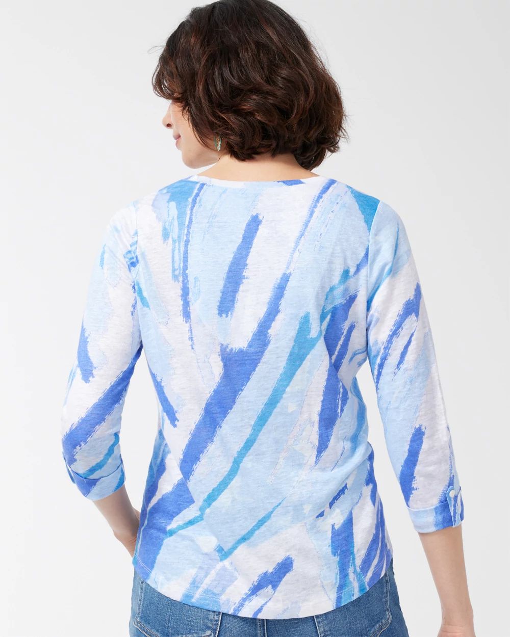 Linen Brushstroke 3/4 Sleeve Tee
