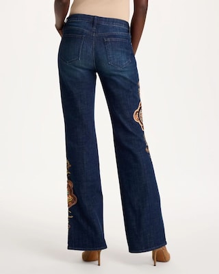 Embellished Girlfriend Flare Jeans click to view larger image.