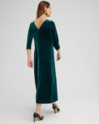 Velvet V-Back Midi Dress