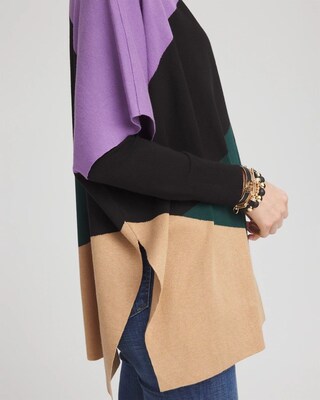 Colorblock Sweater Ruana click to view larger image.
