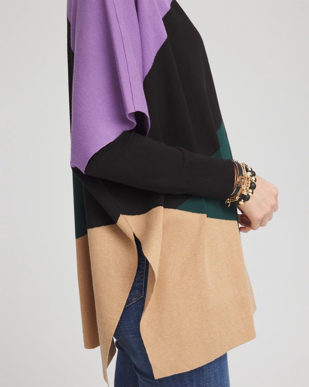 Colorblock Sweater Ruana