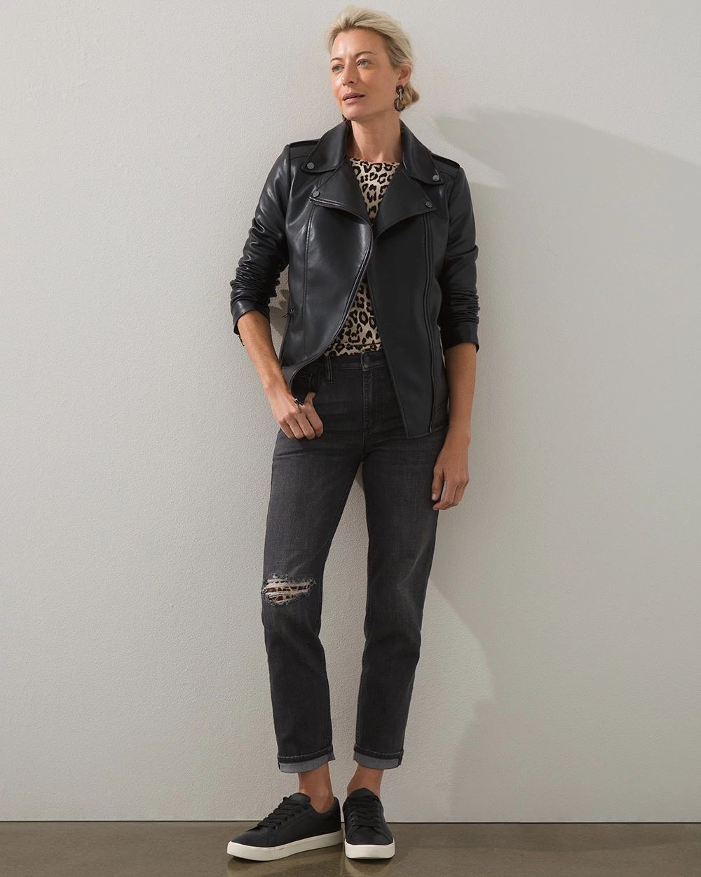 Faux Leather Moto Jacket
