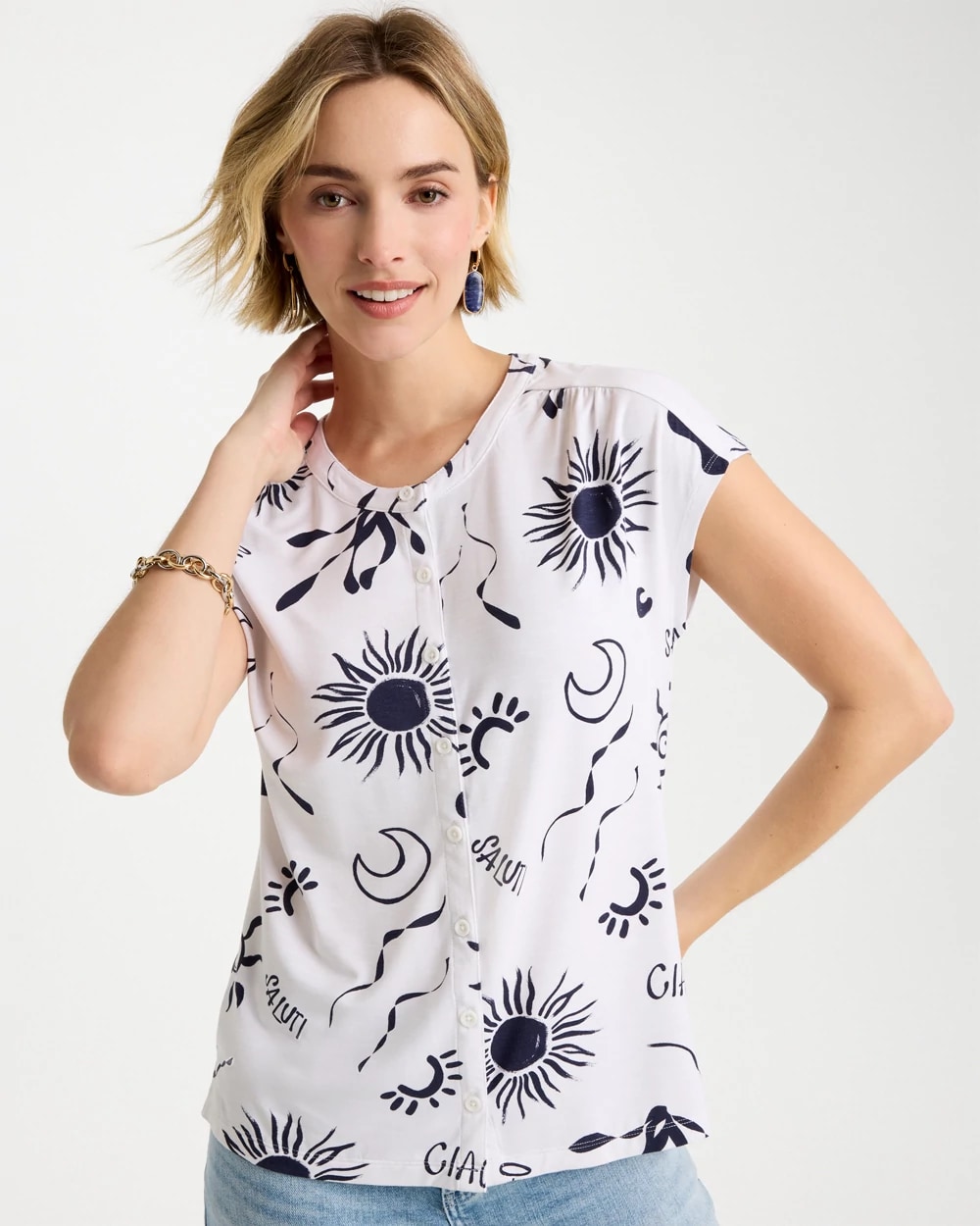 La Playa Refined Button Tee, photo 1 of 5