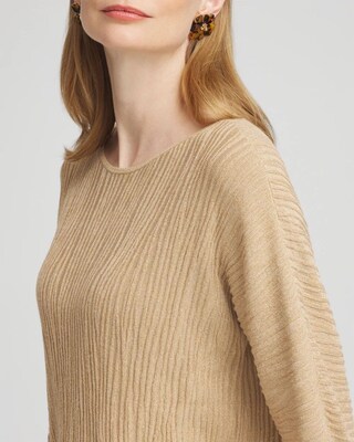 Textured Zebra Print Dolman Sleeve Sweater click to view larger image.