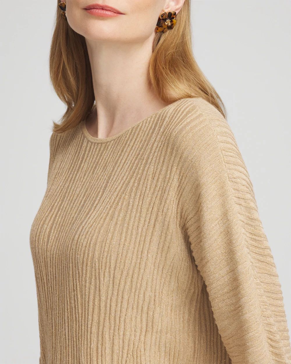 Textured Zebra Print Dolman Sleeve Sweater
