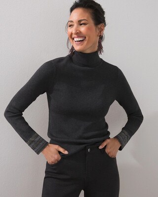 Lurex Cuff Turtleneck
