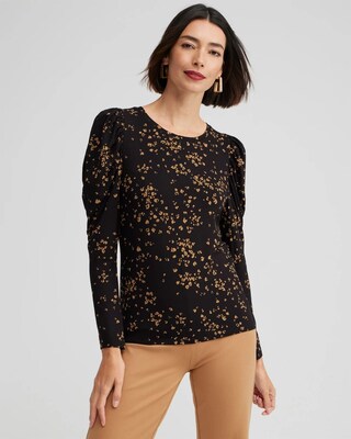 Shirred Long Sleeve Top