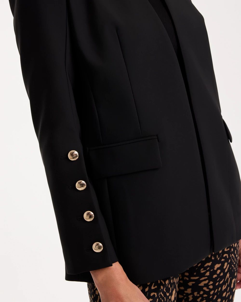 Soft-Stretch Button Detail Blazer click to view larger image.