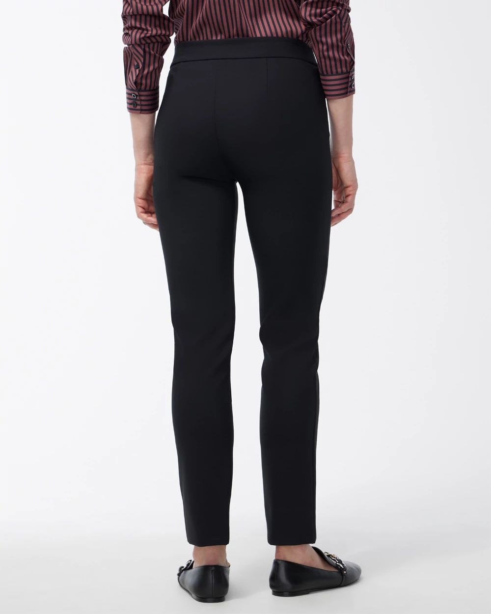 Bi-Stretch Front Seam Slit Ankle Pants click to view larger image.