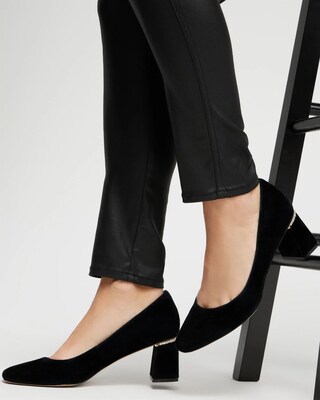 Suede Faux Pearl Heels