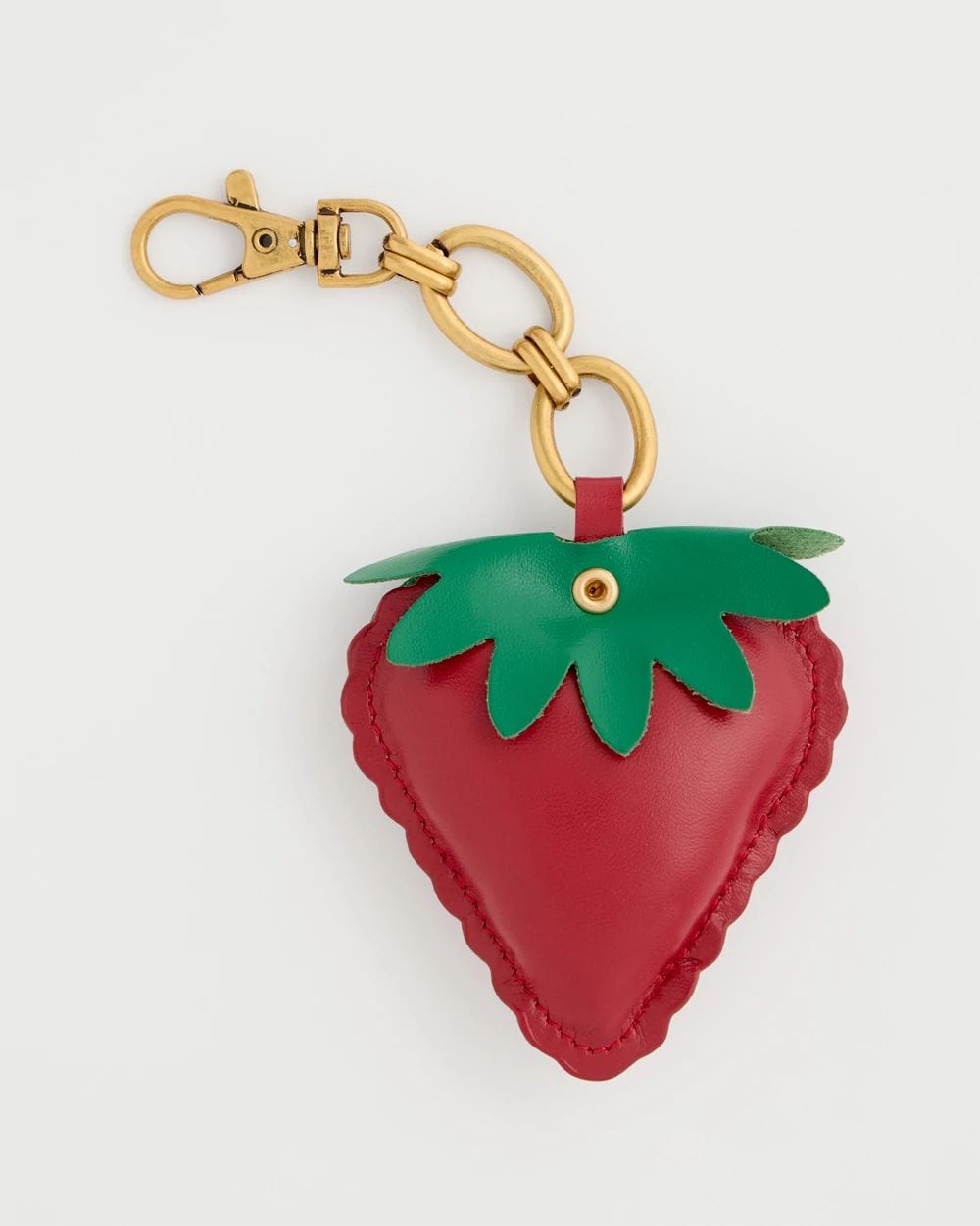 Faux Leather Strawberry Bag Charm Key Chain click to view larger image.