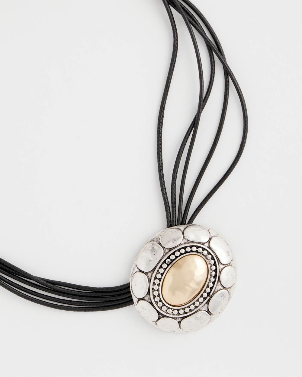 Mixed Metal Pendant Necklace click to view larger image.