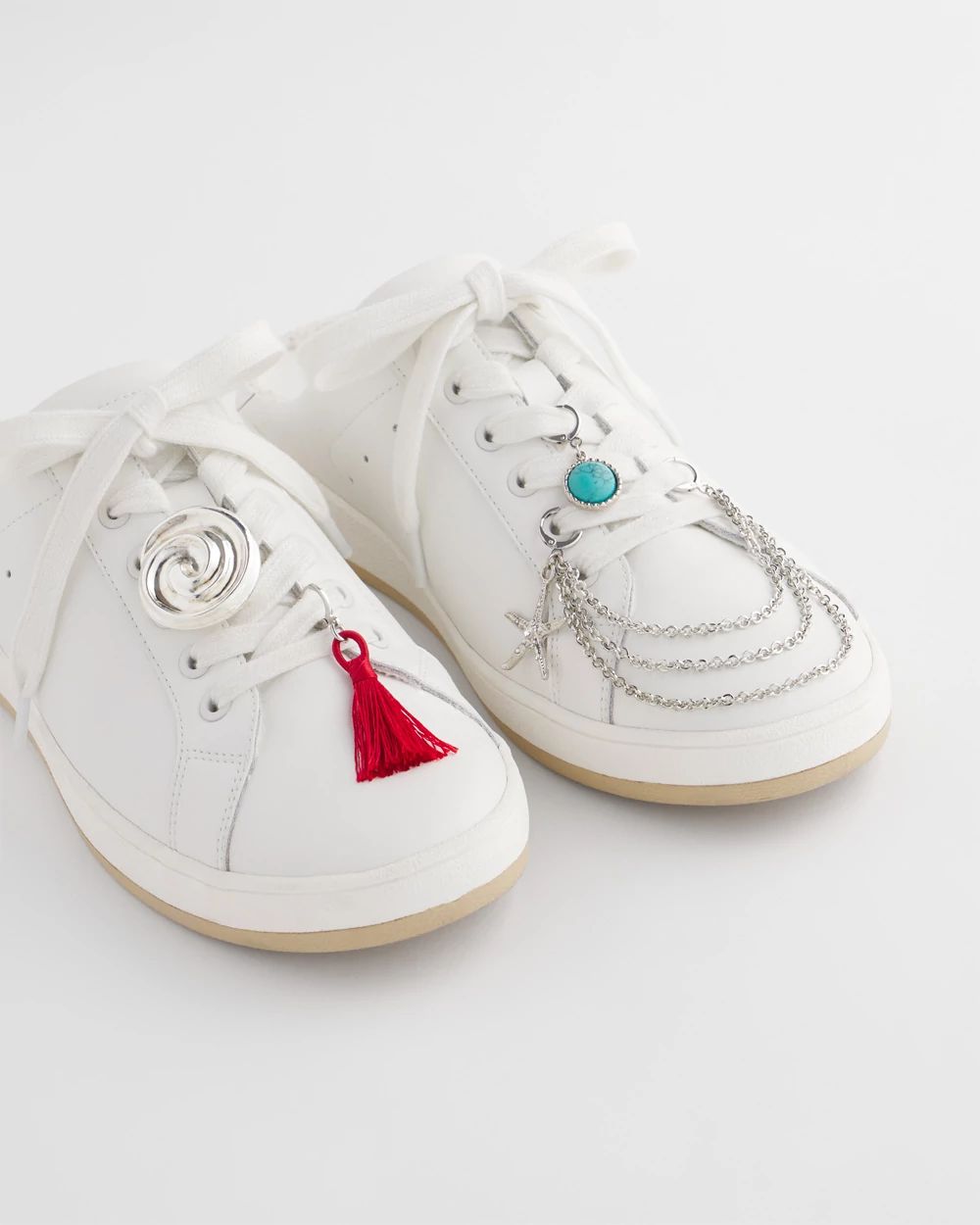Silvertone Sea Shoe Charm Set