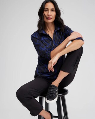 Zenergy UPF Ribbon Print Long Sleeve Top