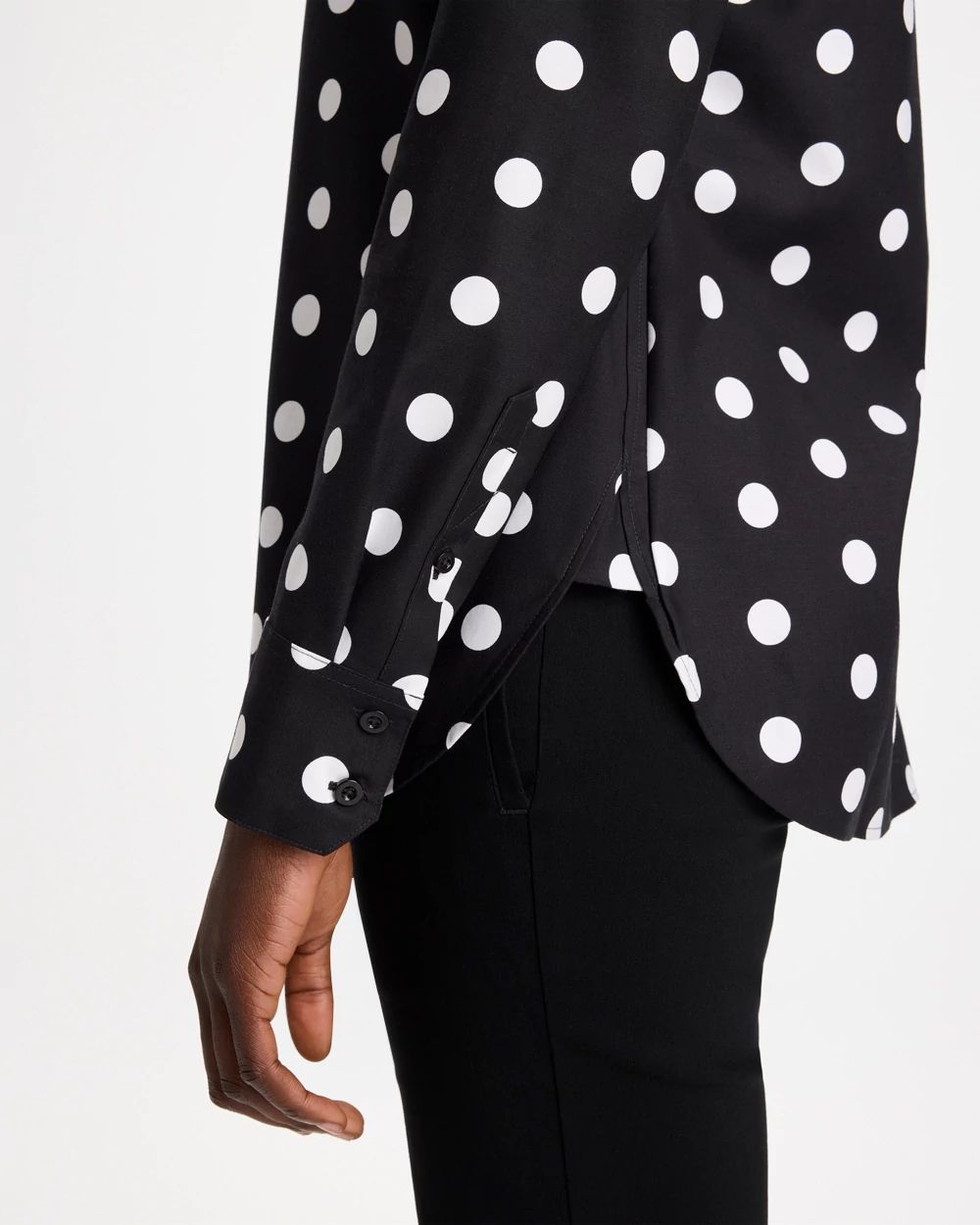 No Iron™ Stretch Polka Dot Shirt click to view larger image.