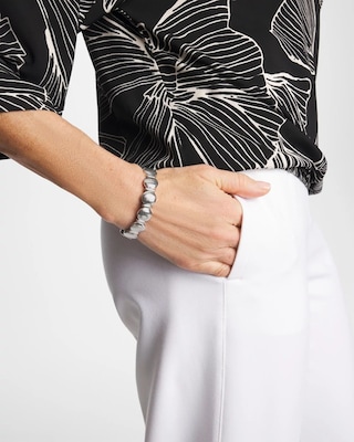 Silver Textured Circle Stretch Bracelet click to view larger image.