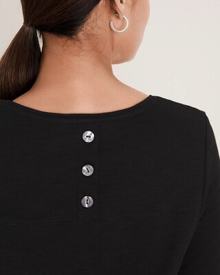 Button-Back Slub Tee