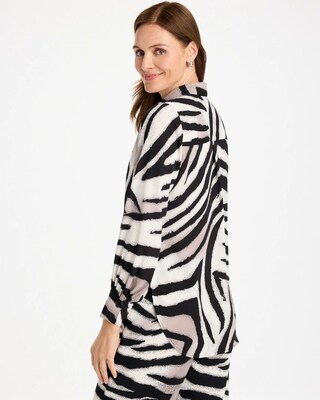 Georgette Zebra Print Collared Shirt click to view larger image.