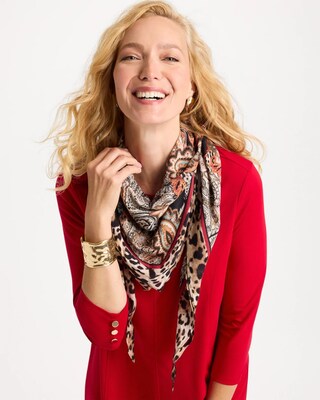 Mixed Animal Print Triangle Scarf click to view larger image.