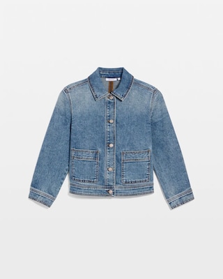 Cropped Denim Trucker Jacket click to view larger image.