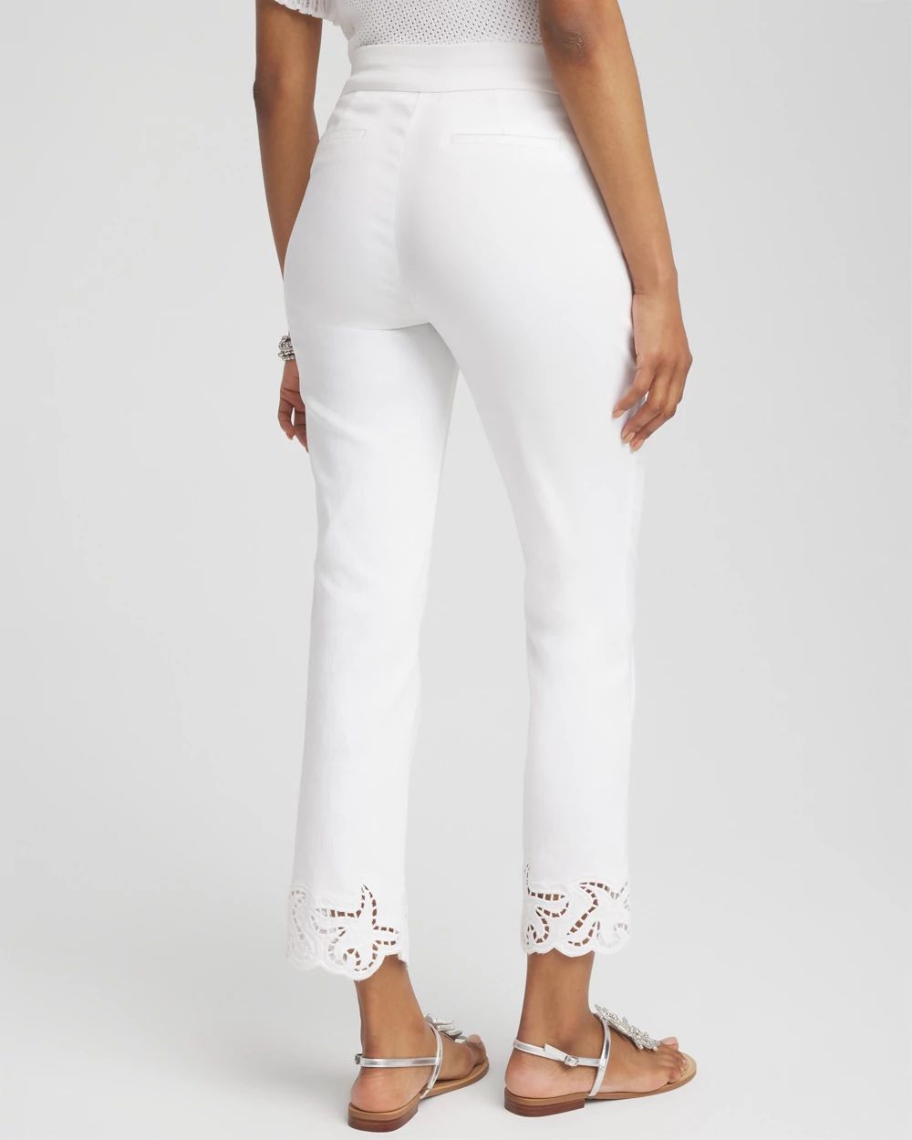 Petite Brigitte™ Cutwork-Hem Cropped Pants