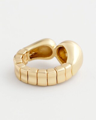 Gold Curvy Stretch Ring click to view larger image.