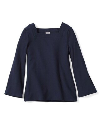 Square-Neck Ribbed Top