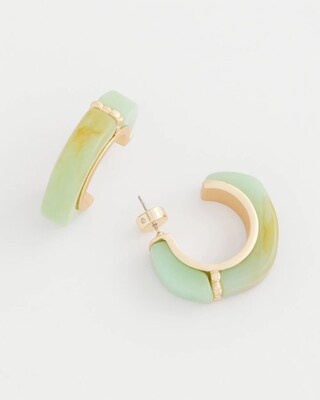 Aqua Tone Hoop Earrings click to view larger image.