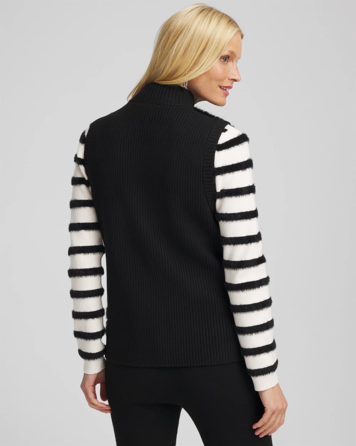 Chico's Luxe Faux Fur Jacket In Black In Black