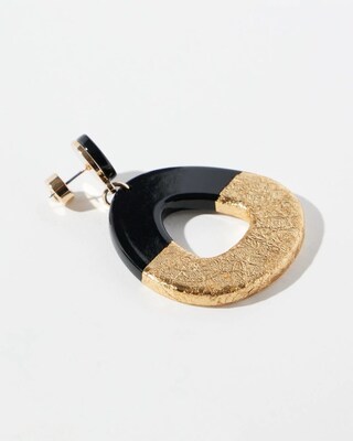 Black Foil Drop Earrings
