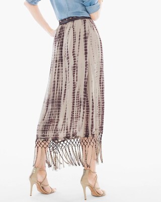 Tie-Dye Fringe Maxi Skirt