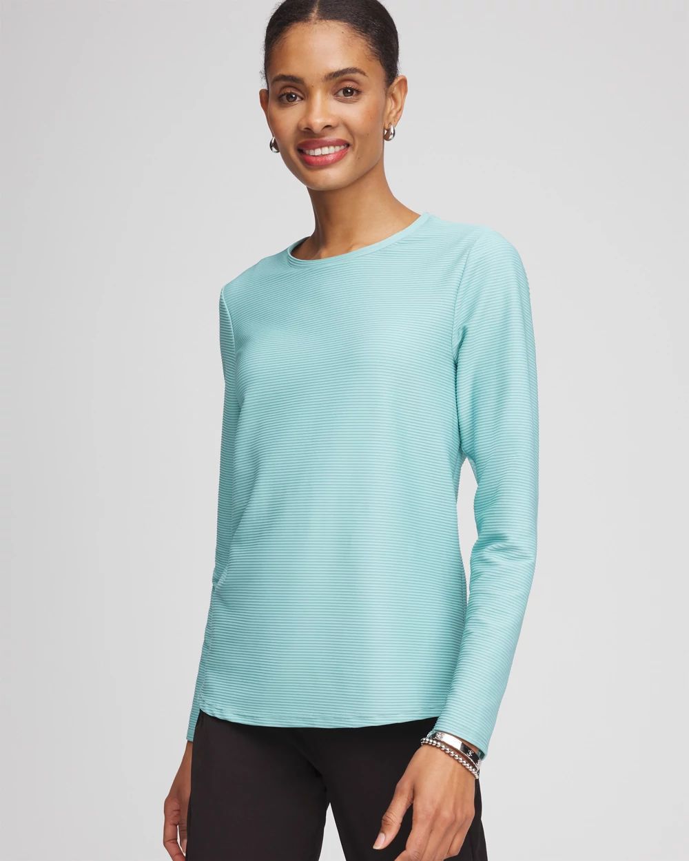 Zenergy® UPF Crew Neck Mesh-Inset Pullover