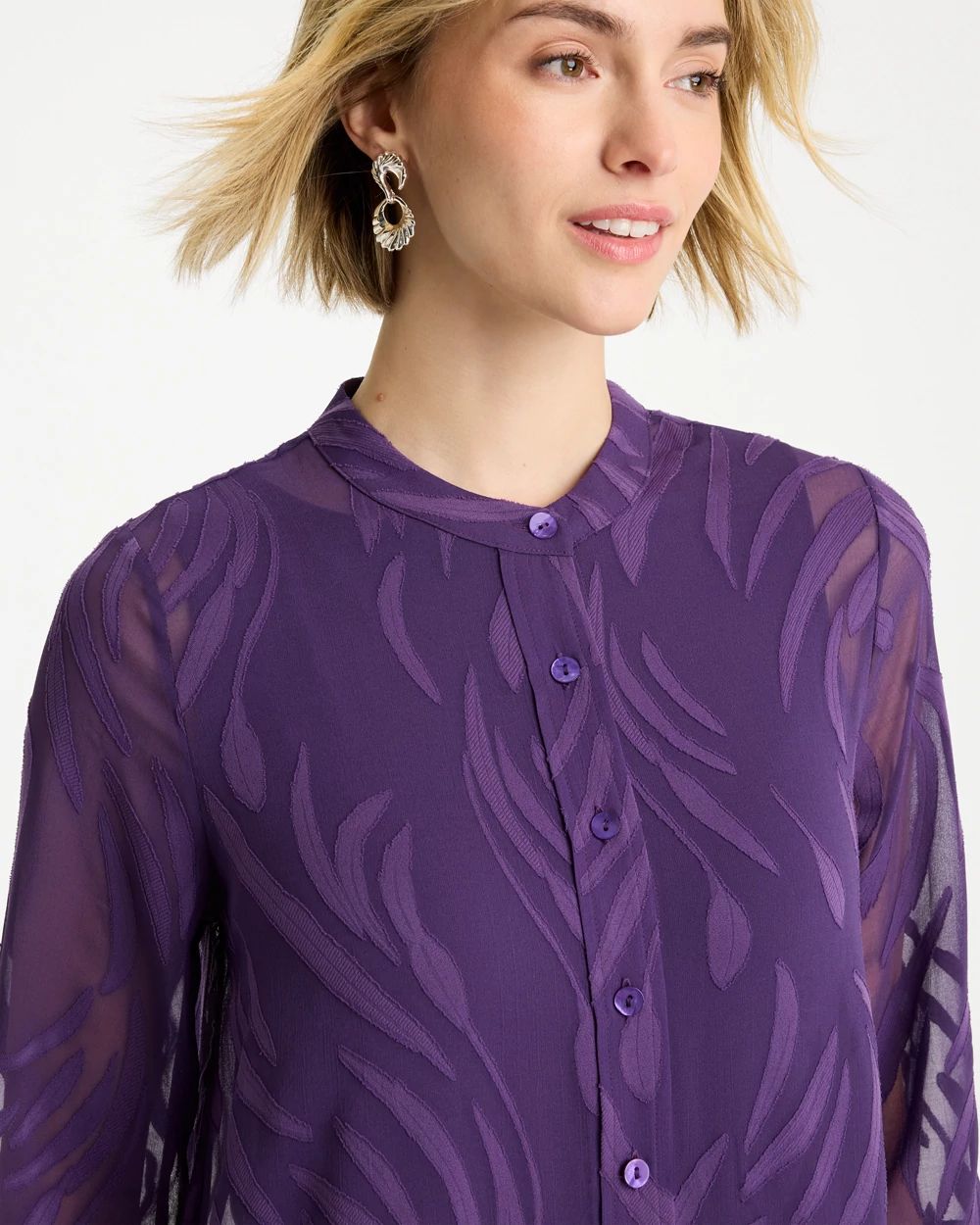 Travelers™ Collection Sheer Jacquard Topper click to view larger image.