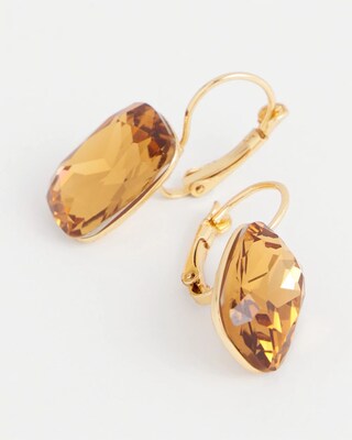 No Droop™ Gold Tone Stone Earrings