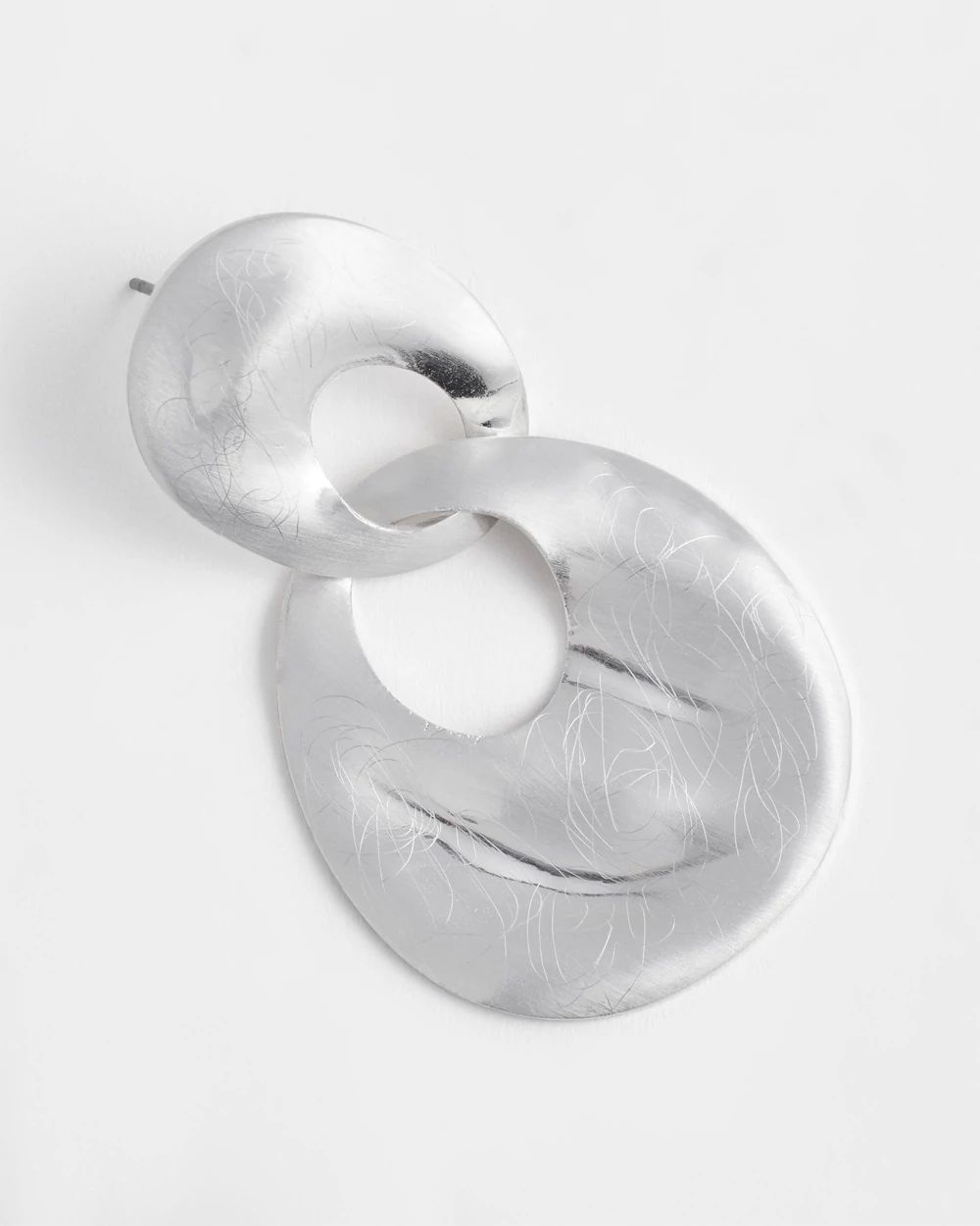 No Droop® Silvertone Doorknocker Earrings