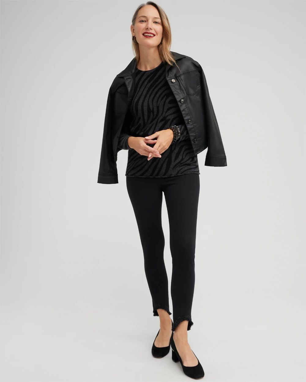 Cashmere Zebra Crew Neck Sweater