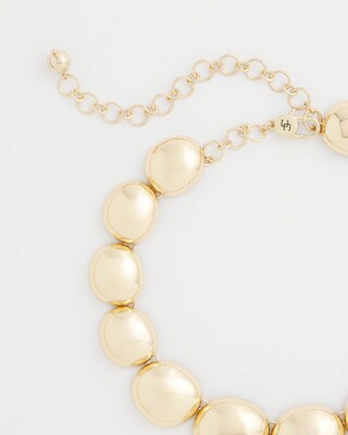 Gold Pebble Collar Necklace click to view larger image.