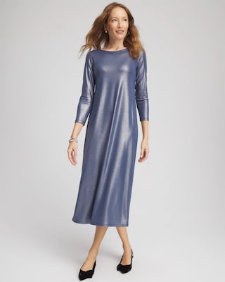 Foiled Jersey Knit Maxi Dress