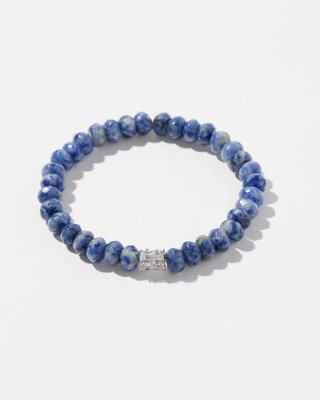 Sodalite Pavé Barrel Stretch Bracelet